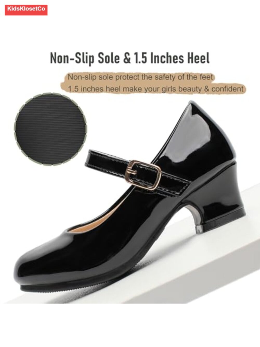 Girls Low Heels Mary Jane Dress Shoes Patent Leather Flats Princess - Picture 3 of 6
